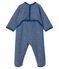 Baby Boys' Sleepsuit in Extra Warm Brushed Terry Towelling MAJOR blue/SUBWAY grey