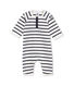 Baby boy coverall in striped heavy jersey