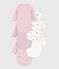Pack of babies' long-sleeved printed cotton wrapover bodies variante 1