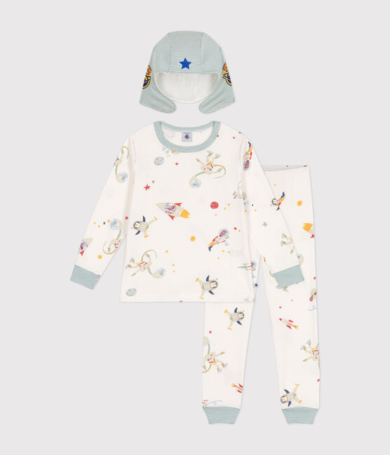 Children's space print  fancy dress cotton pyjamas MARSHMALLOW white/MULTICO white