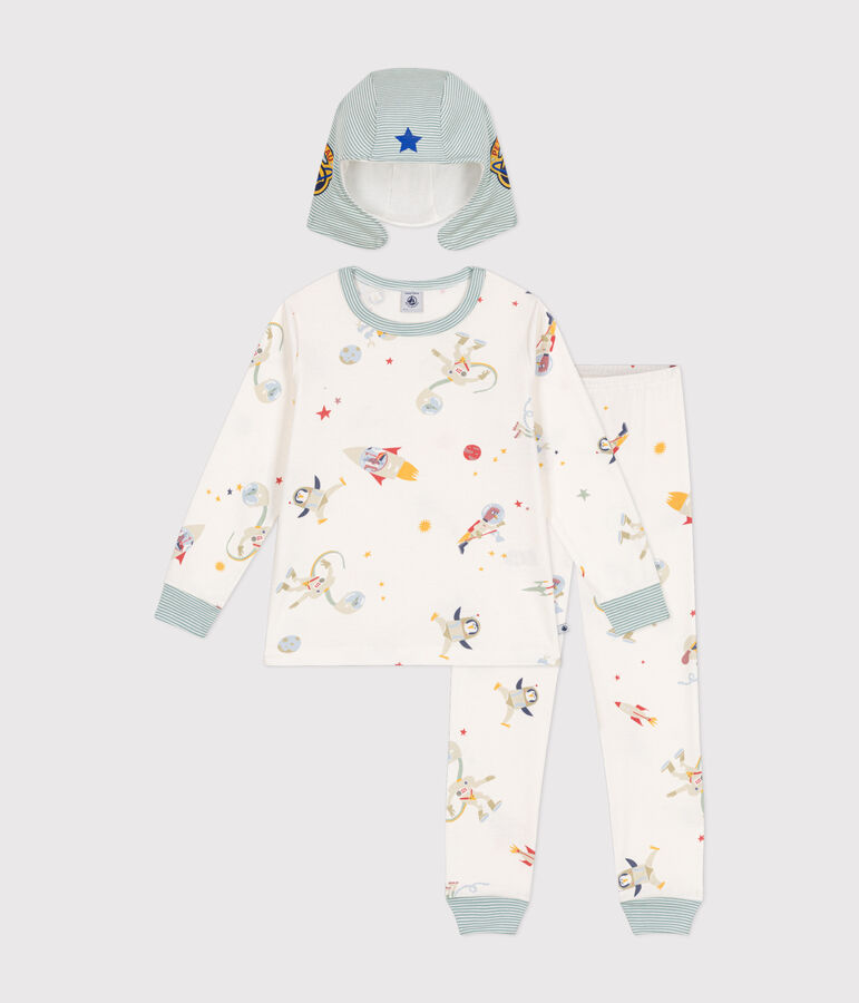 Children's space print  fancy dress cotton pyjamas white/multicolor