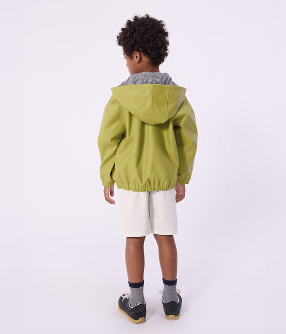 Children's jacket in plain PU MOSS green