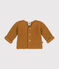 Babies' Moss Stitch Knit Cardigan CUIVRE brown
