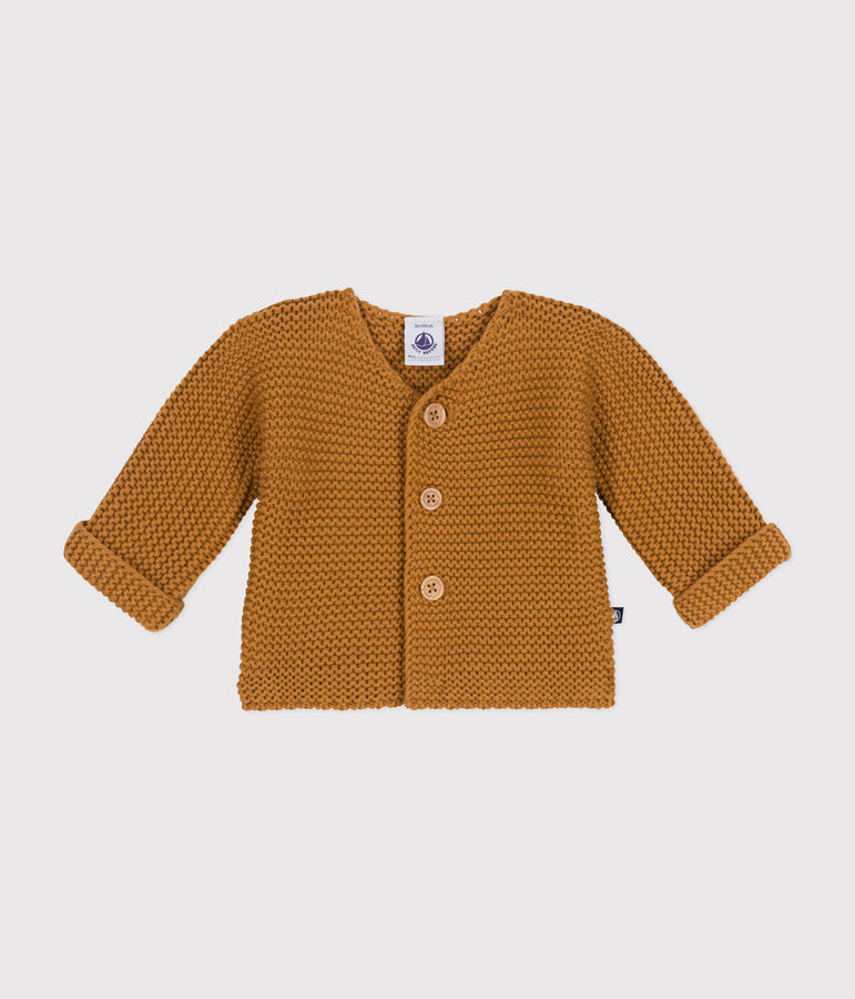 Babies' Moss Stitch Knit Cardigan brown