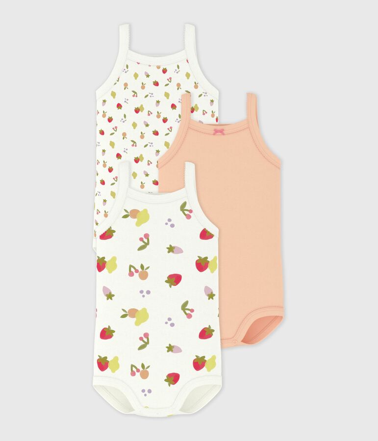 Pack of babies' strappy cotton bodies multicolor