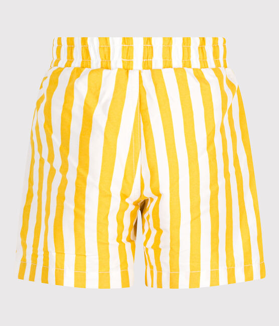 Boys' Striped Swim Shorts MARSHMALLOW yellow/NECTAR