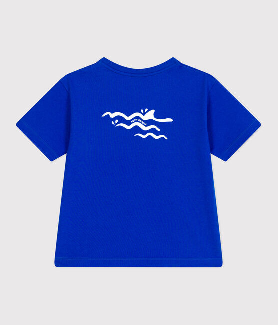Children's short-sleeved printed cotton T-shirt PERSE blue