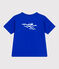 Children's short-sleeved printed cotton T-shirt PERSE blue