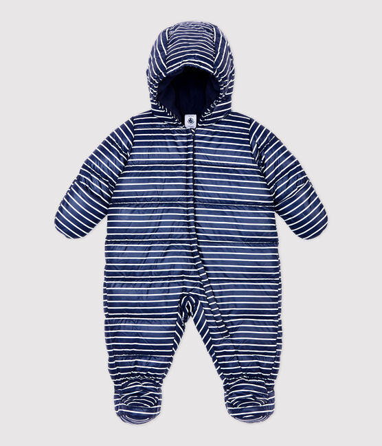 Babies' Striped Snowsuit SMOKING/MARSHMALLOW Petit Bateau