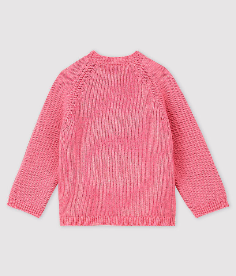 Baby girl's cardigan with print pink