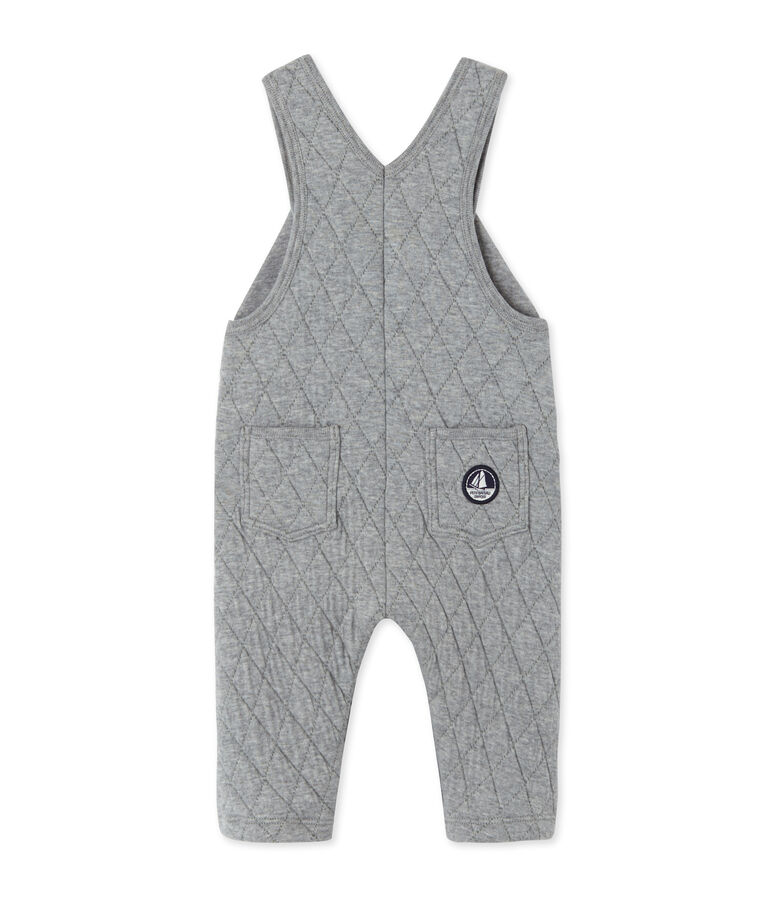 Baby boy's quilted double knit overalls grey