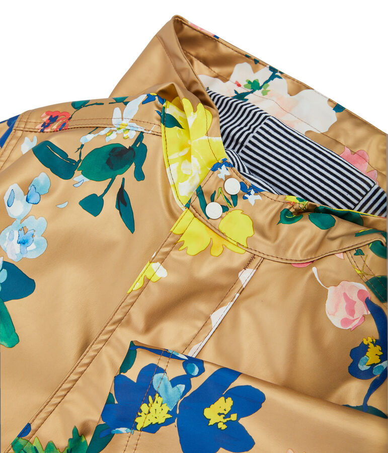 Girls' Waxed Coat pink/multicolor