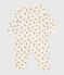 Babies' printed cotton footless pyjama suit MARSHMALLOW /CAJOU