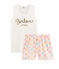 Girls' Ribbed Short Pyjamas FLEUR pink/MULTICO white