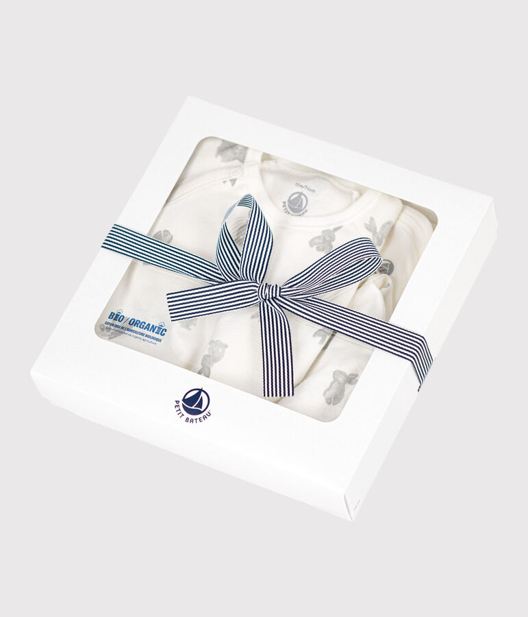 Babies' Cotton Clothing - 3-Pack white/grey