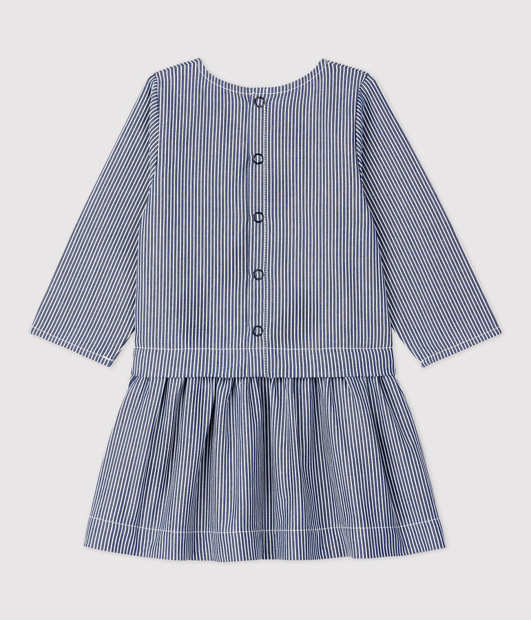 Babies' Canvas Dress SMOKING blue/MARSHMALLOW white