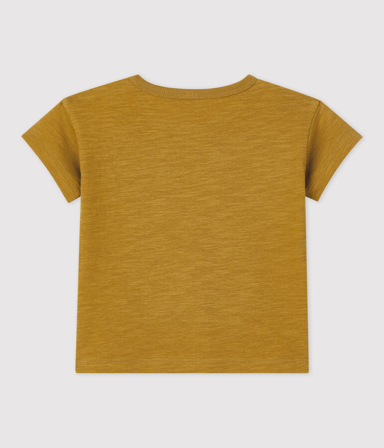 Babies' Plain Short-Sleeved Jersey T-Shirt yellow