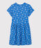 Girls' Short-Sleeved Cotton Dress BRASIER blue/MARSHMALLOW grey