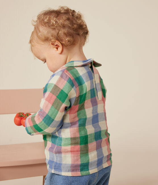 Babies' cotton gauze blouse AVALANCHE white/MULTICO