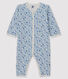 Babies' Blue Starry Tube-Knit Footless Sleepsuit