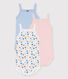 Babies' Floral Cotton Bodysuits with Straps - 3-Pack