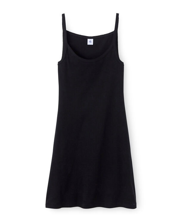 Chemise &agrave; bretelles femme coton/laine/soie black