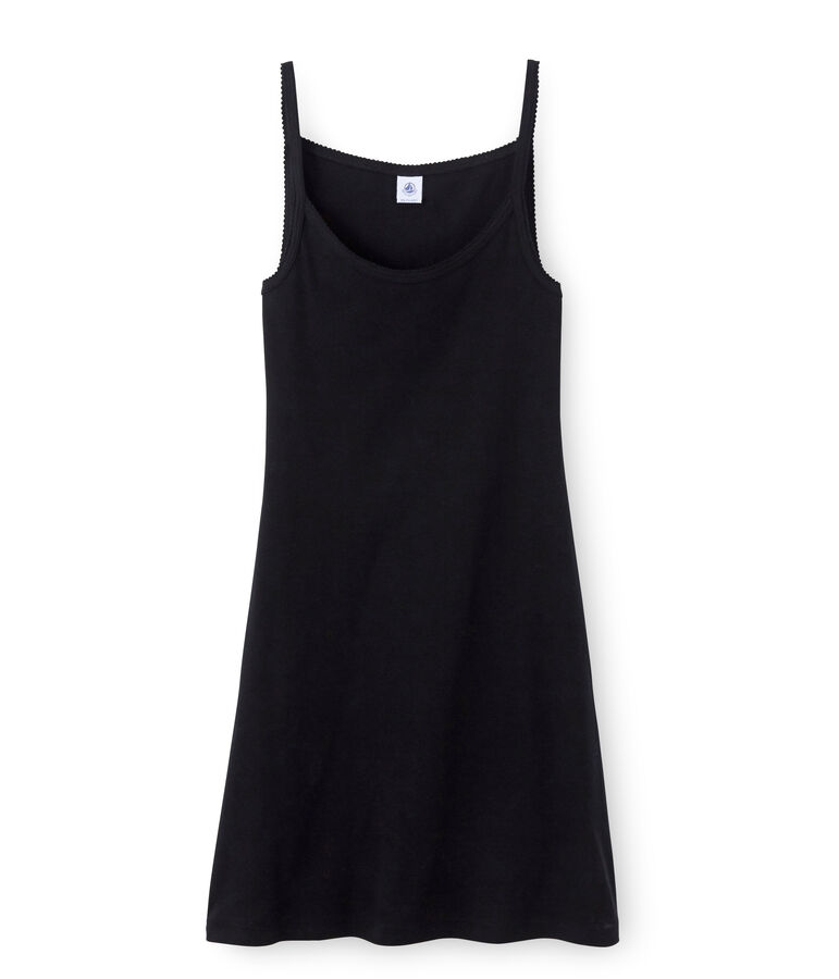 Chemise &agrave; bretelles femme coton/laine/soie black