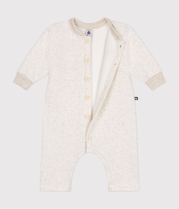 Babies' soft, warm fleece jumpsuit beige