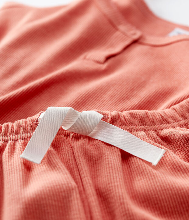 Girls' Plain Papaya Cotton and Tencel Short Pyjamas pink