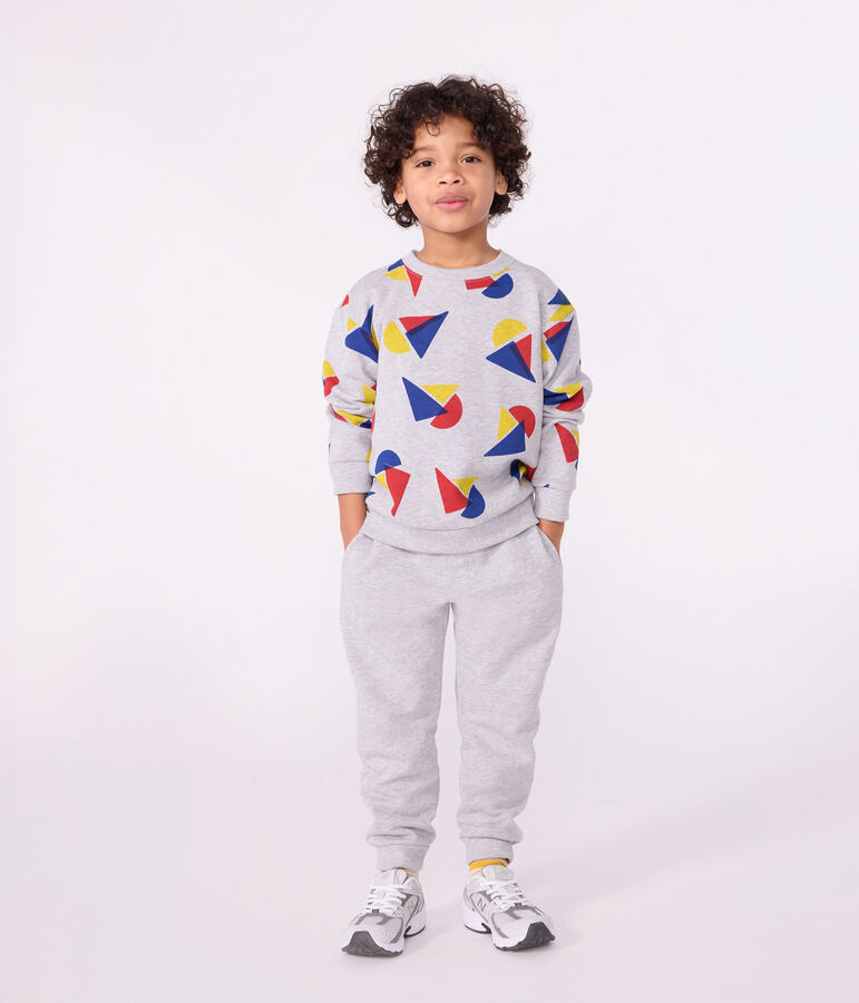 Children's plain cotton jogging bottoms FUMEE CHINE grey