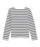 Girl's jersey breton top MARSHMALLOW white/SMOKING blue