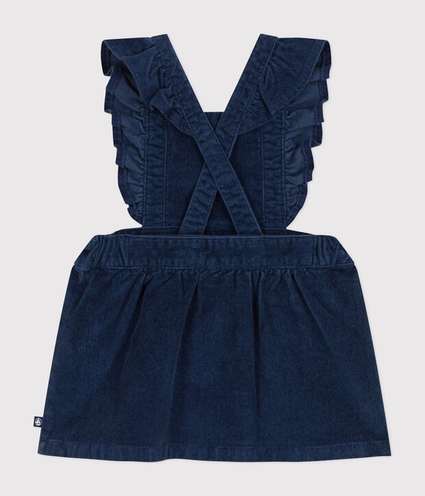 Babies' sleeveless velour dress blue