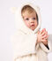 Babies' padded sherpa coat with a hood MILK Ecru