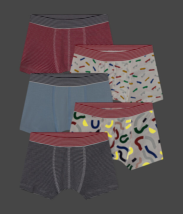 Children's Cotton Skateboard Boxers - 5-Pack multicolor