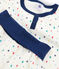 Boys' High-Rise Fleece Pyjamas MARSHMALLOW white/MULTICO white