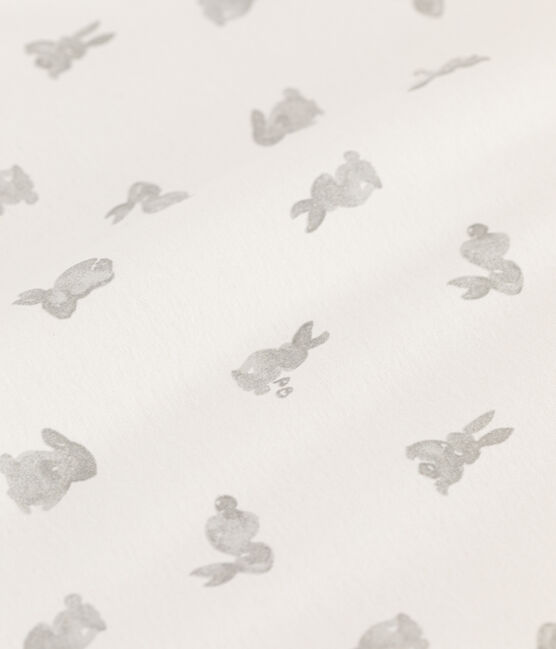 Rabbit patterned cotton TOG 2-rated sleeping bag MARSHMALLOW white/GRIS grey