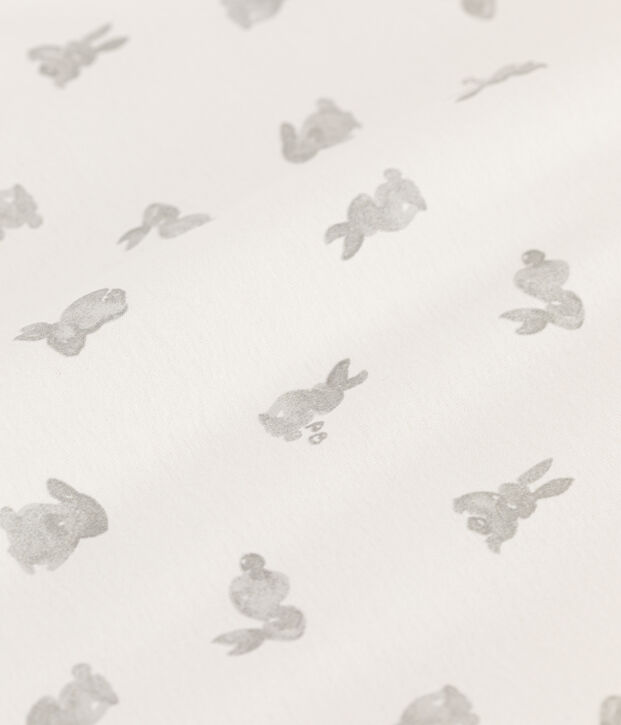 Rabbit patterned cotton TOG 2-rated sleeping bag white/grey