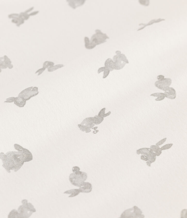 Rabbit patterned cotton TOG 2-rated sleeping bag white/grey