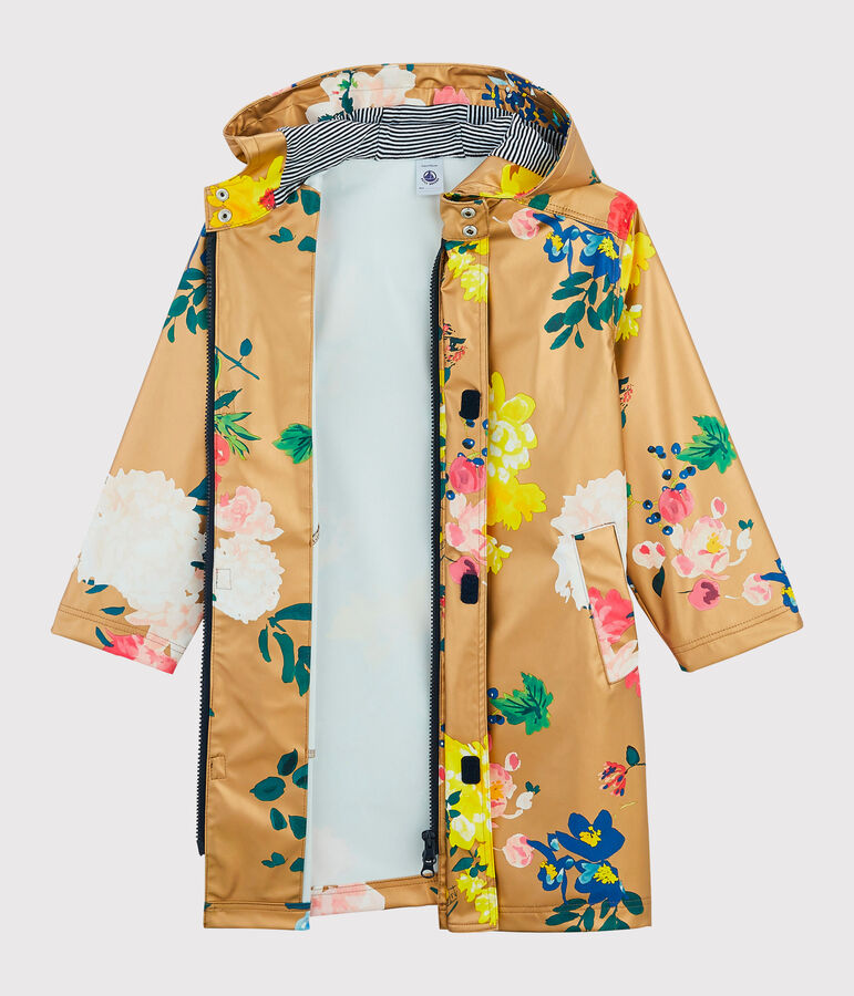 Girls' Waxed Coat pink/multicolor