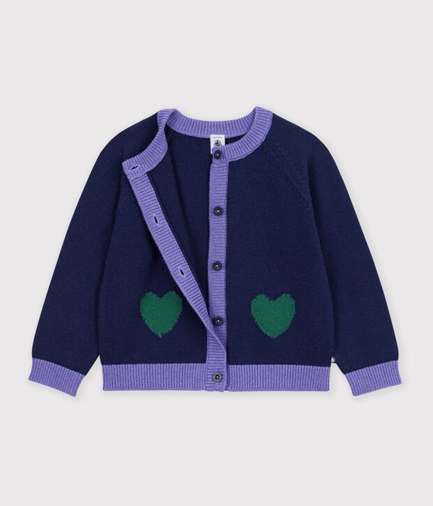 Children's plain wool and cotton cardigan SOIR