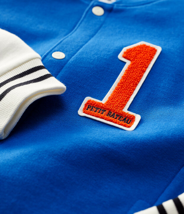 Unisex Children's Fleece Baseball Jacket blue/white