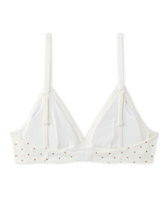 Girl's padded polka dot bra LAIT white/CUIVRE brown