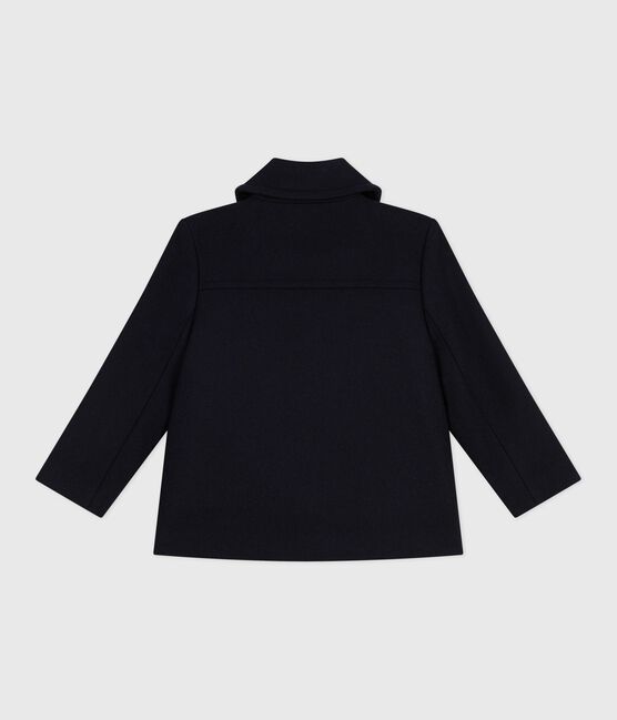 Children's coat in plain woollen broadcloth SMOKING blue