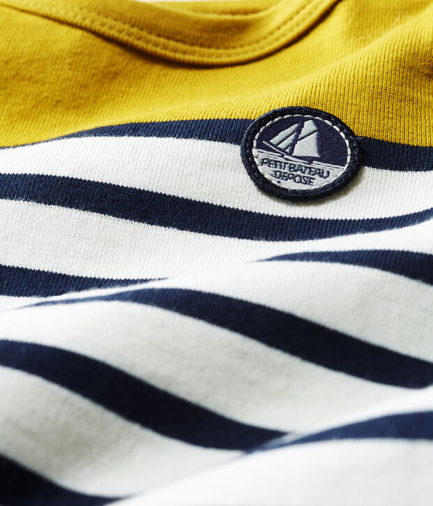 Baby boys' Shortie in heavy striped jersey green/white/blue