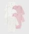 Pack of babies' long-sleeved printed cotton wrapover bodies variante 1