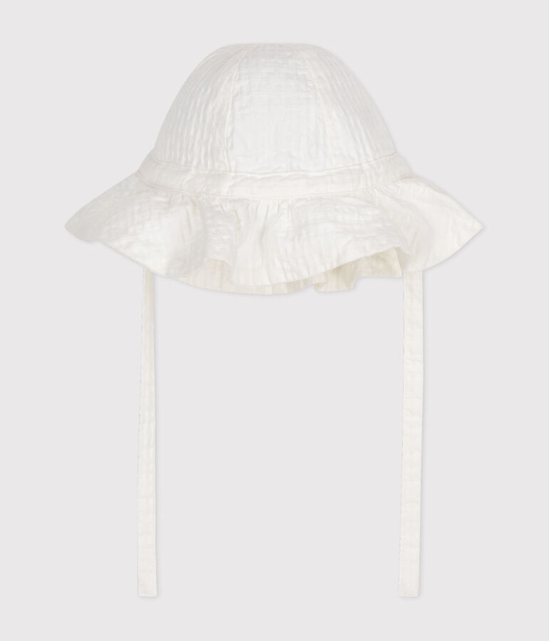 Baby Girls' Textured Floppy Hat white