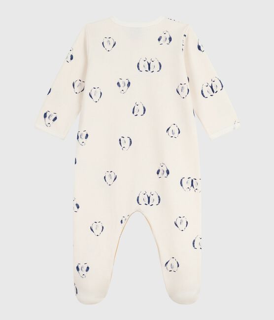 Babies' floral-print brushed fleece pyjamas with a petal collar MILK /MULTICO