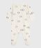 Babies' floral-print brushed fleece pyjamas with a petal collar MILK /MULTICO