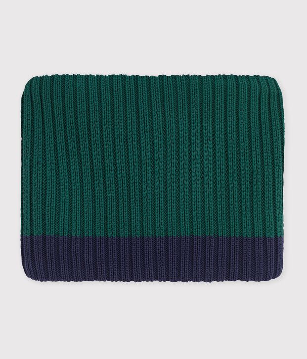 Children's cap in plain corduroy green