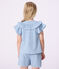 Children's plain short-sleeved cotton blouse BLEU CLAIR blue